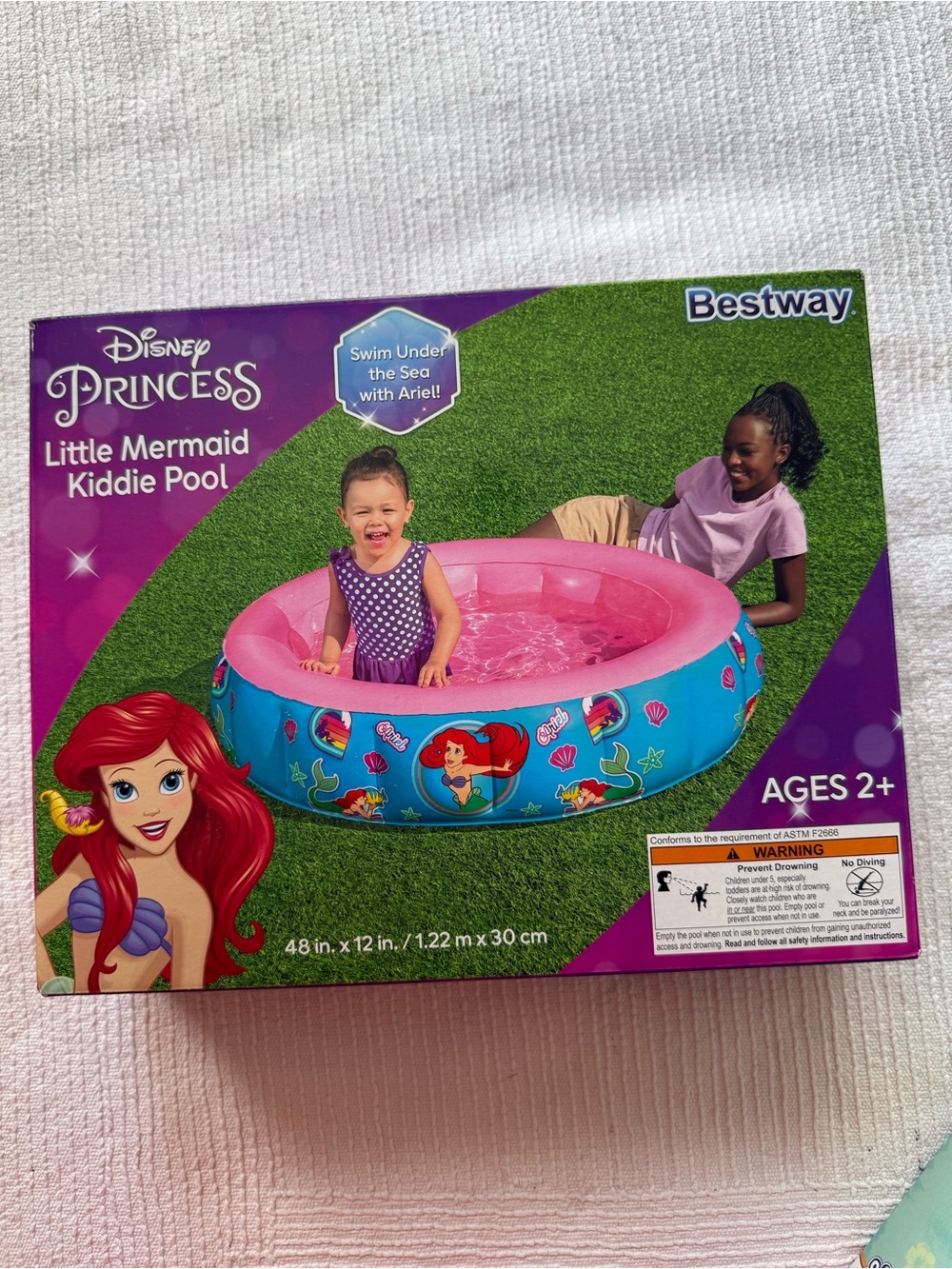 Disney Princess Little Mermaid Pink and Blue Inflatable Kiddie Pool